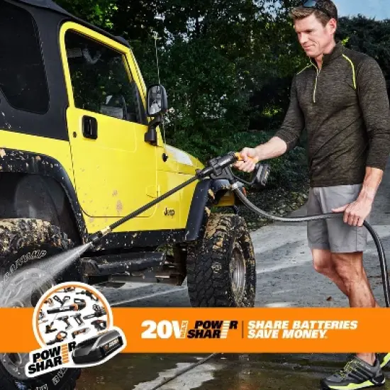 Worx WG620.1 Power Share 20V 320 PSI  Hydroshot Cordless Portable Pressure Washer (0.53 GPM) (Battery and Charger Included) image {2}