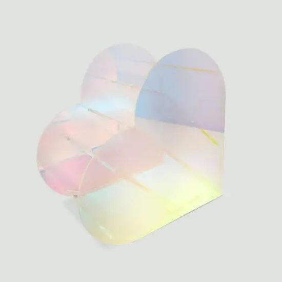 Cur8 Acrylic Irridecent Makeup Brush Holder Heart image {1}