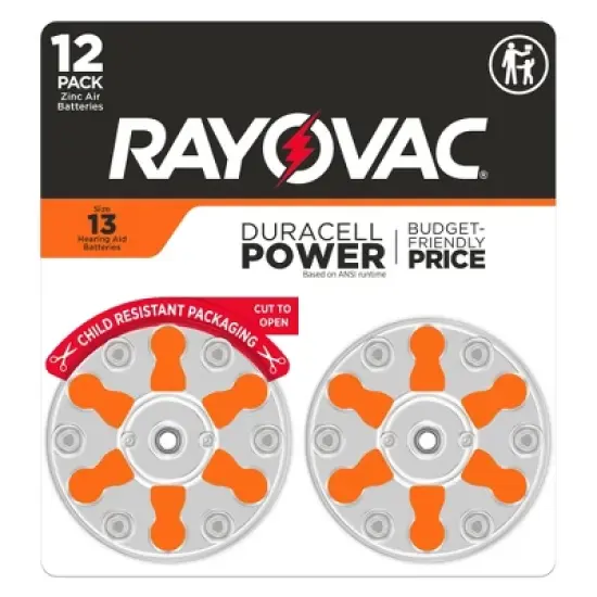Rayovac Hearing Aid Battery Size 13 12pk - Orange: Device-Specific, 1.4V, Single-Use image {8}