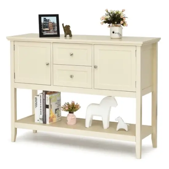 Costway Sideboard Buffet Table Wooden Console Table w/ Drawers & Storage Cabinets Blue/Brown/Gray/Beige image {8}