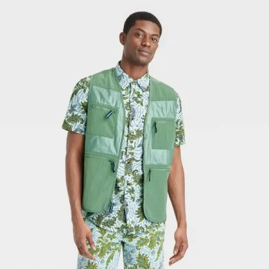 Houston White Adult Ripstop Vest - Green image {3}