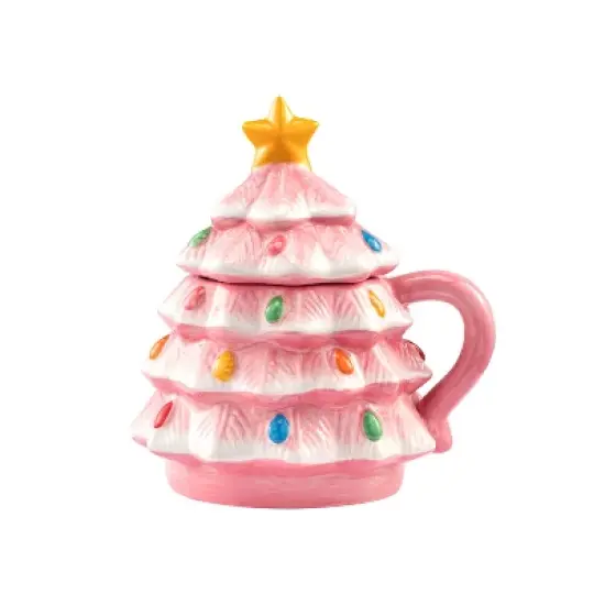 Mr. Christmas 16 oz. Nostalgic Ceramic Tree Lidded Mug image {4}