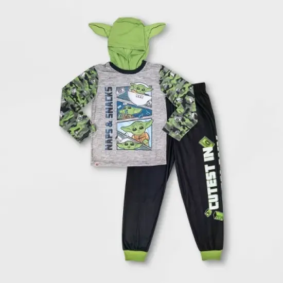 Boys' LEGO Star Wars: The Mandalorian The Child 2pc Hooded Pajama Set - Green image {4}