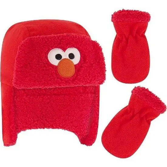 Elmo Boys Winter Beanie Hat and Mittens Set, Toddlers Ages 2-4 image {4}