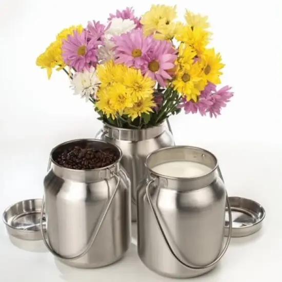 Shetler's S/S Housewares Functional and Decorative Stainless Steel Milk Can 8 3/4" H 1 Gallon image {4}