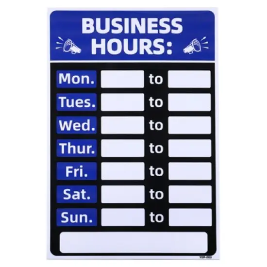 Unique Bargains PVC Self-Adhesive Waterproof Store Shop Business Hour Sign 1 Set image {6}
