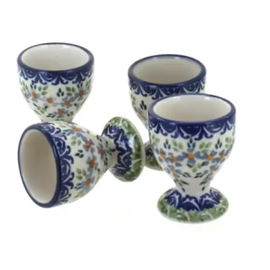 Blue Rose Polish Pottery J050-4 Manufaktura Egg Cup Set image {8}