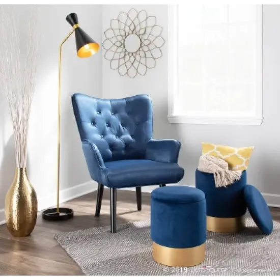 Set of 2 Marla Contemporary Glam Nesting Ottomans - LumiSource image {6}