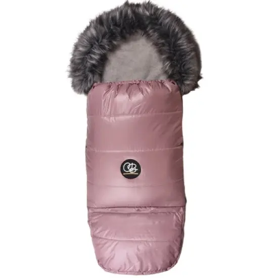 Cover Baby 0-3 Years Organic Premium Gray Wool Adjustable Footmuff in Pastel Pink image {1}