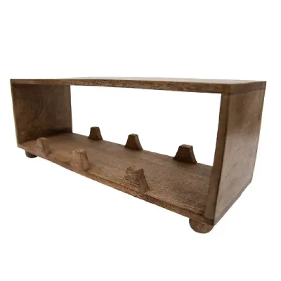Natural Wood Wine Bottle Holder - Foreside Home & Garden image {2}