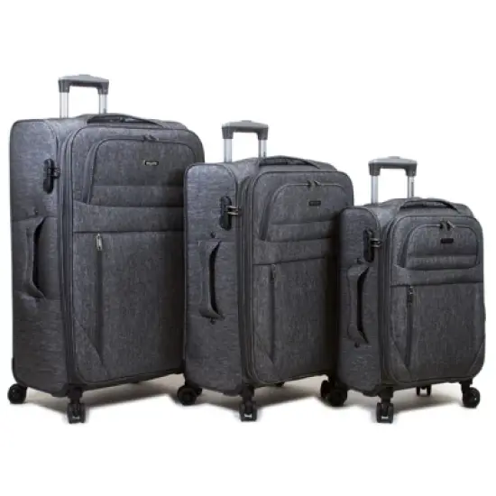 Dejuno Aurora Lightweight Denim 3-Piece Spinner Luggage Set image {6}