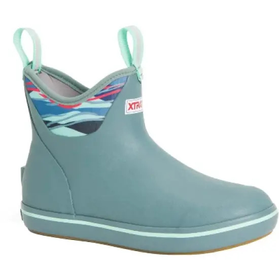Women's Xtratuf 6 in Beach Glass Ankle Deck Boot, XWAB2BG, Blue image {7}