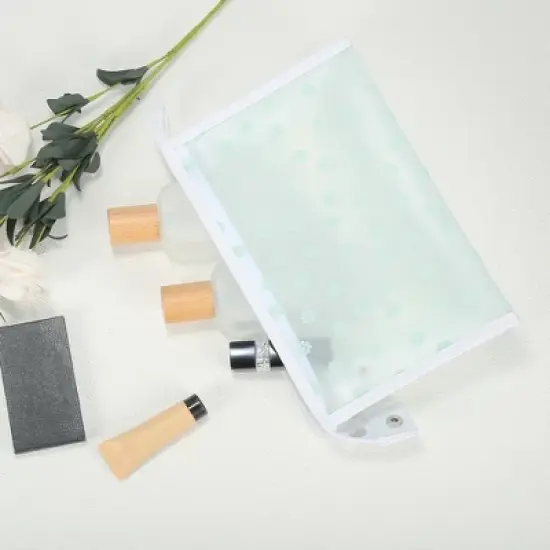 Unique Bargains Women's Durable Flocking Cosmetic Bag 1 Pc image {3}