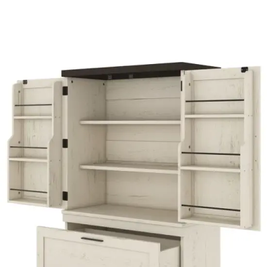 TIRAMISUBEST Farmhouse Style Wooden Kitchen Pantry Cabinet with Sturdy Frame with Inside Door Storage Divider with Drawers for Living Room, Entryway image {7}