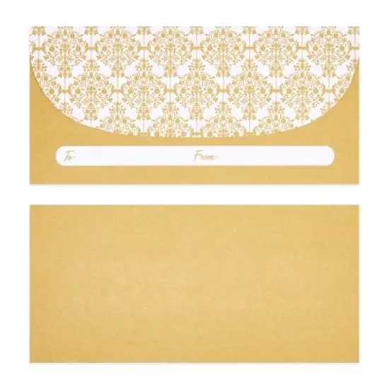Paper Junkie 100 Pack Gold Money Envelopes for Cash Gifts, Fancy Decorative Design for Birthday, Graduations, Weddings (6.7 x 3.3 In) image {4}