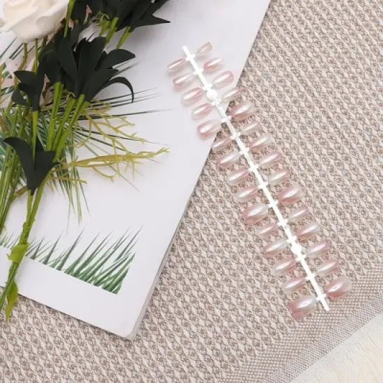 Unique Bargains Women's Full Coverage Fake Nails XS Light Pink 1 Pc image {4}