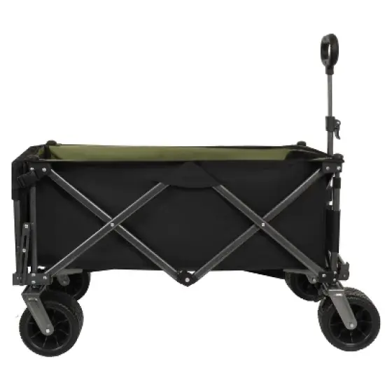 Collapsible Folding Wagon 300L,49" Extra Long Collapsible Wagon with Tailgate, All-Terrain 7"x 4" Big Wheels, 400LBS Foldable Foldable Beach Wagon image {7}