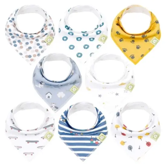 8pk Organic Baby Bandana Bibs, Baby Drool Bibs for Baby Boy, Girl, Baby Bibs for Infant, Newborn image {22}