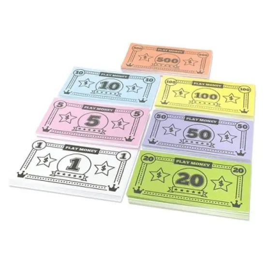 Blue Panda Play Money for Kids, 455 Pretend Dollar Bills, Educational Toys for Board Game Replacement, 4 x 2.2" image {4}