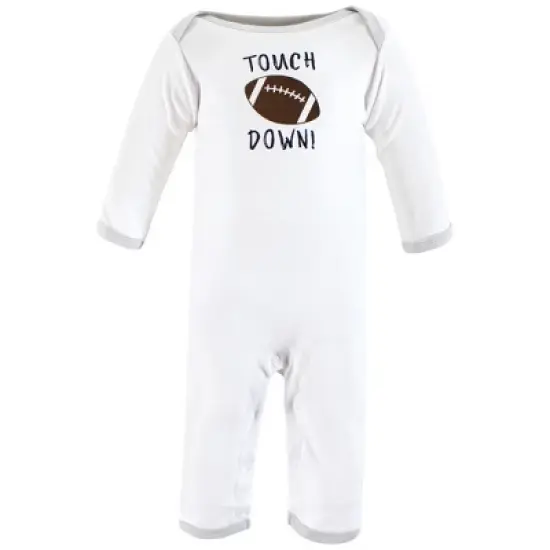 Hudson Baby Infant Boys Cotton Coveralls, Touch Down image {2}