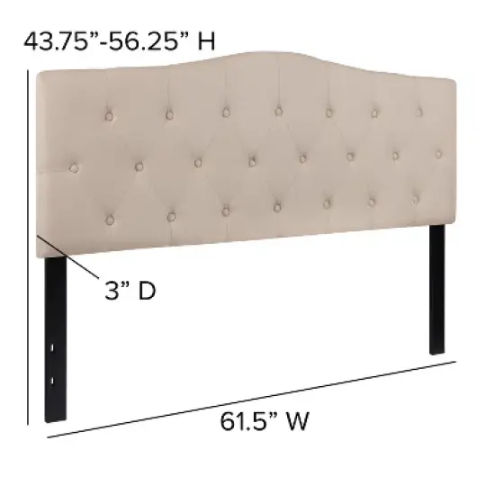 Emma and Oliver Arched Button Tufted Upholstered Headboard image {3}