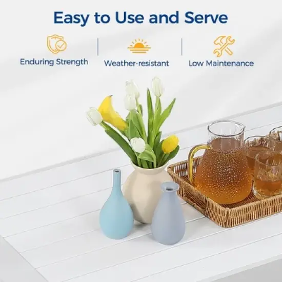 Gulches All-Weather Outdoor Coffee Table - Modern Rectangle Patio Coffee Table, Easy Assembly & Cleaning image {5}