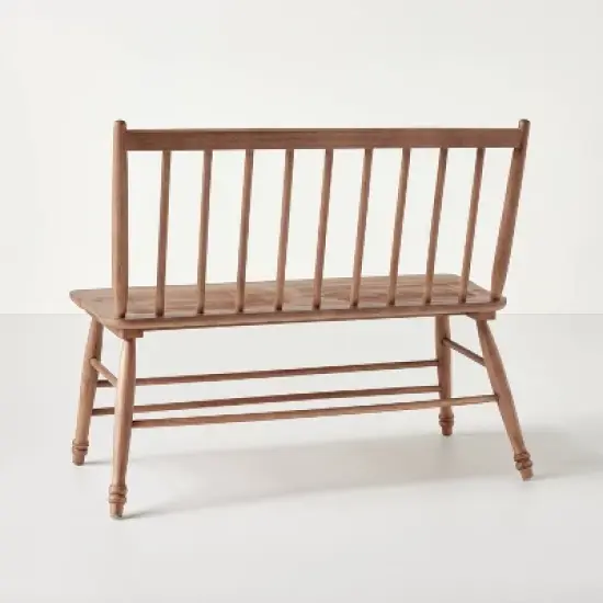Vintage Windsor Dining Bench - Aged Oak - Hearth & Hand&trade; with Magnolia image {3}