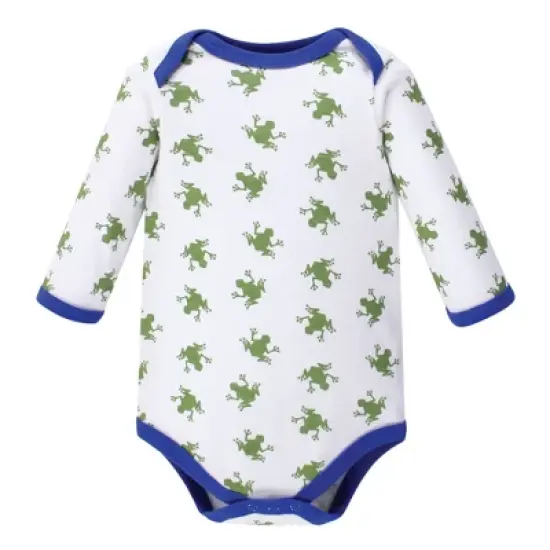 Luvable Friends Baby Boy Cotton Long-Sleeve Bodysuits 5pk, Frog image {2}