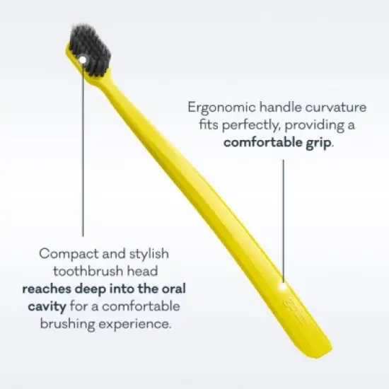 Grin Charcoal-Infused 100% Recycled Toothbrush for Sensitive Teeth and Gums - Lime - Medium image {4}