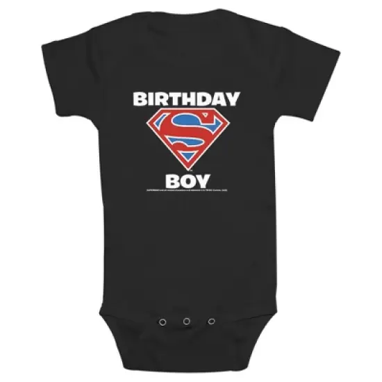 Infant's Superman Birthday Boy Logo Onesie image {2}
