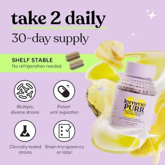 Lemme Purr Vaginal Probitoic Vegan Capsules - 60ct image {5}