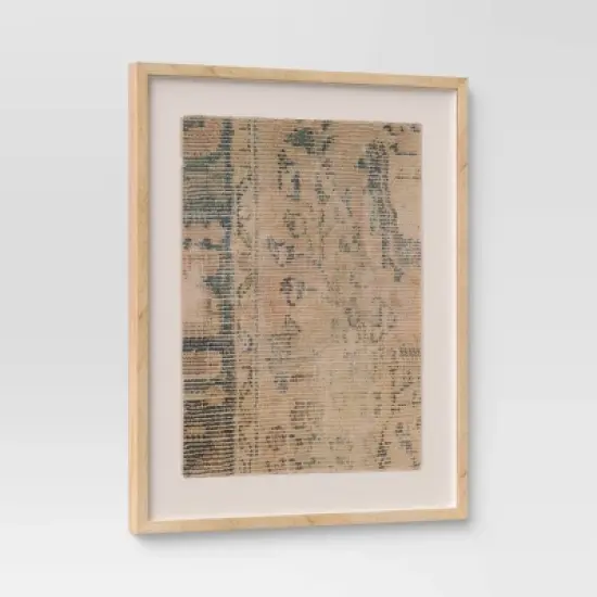 (Set of 2) 24" x 30" Textured Fabric Framed Wall Art - Threshold&trade;: Burlap Material, Abstract Digital Art, Beige Polystyrene Frame image {4}