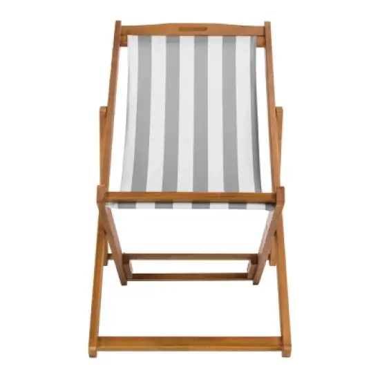 Loren Foldable Sling Chair - Natural/Gray/White - Safavieh image {2}