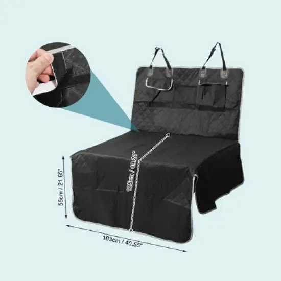 Unique Bargains Multi-Layered Waterproof Dog Car Seat Cover for Back Seat Black 1 Pc image {1}
