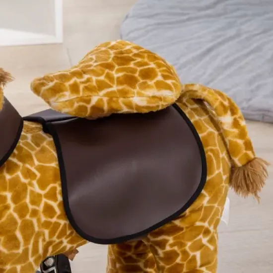 Qaba Baby Stuffed Giraffe Rocking Horse Toy for Girls and Boys, Zoo Animal Plush Ride-on Toy with Soft Feel, Interactive Toy for Kids, Giraffe Gifts image {5}