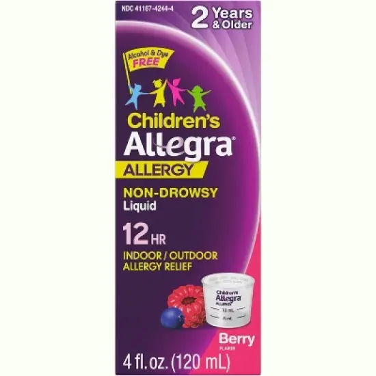Allegra Children's Allergy Liquid Non-Drowsy Grape, 4 Oz image {7}