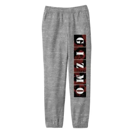 Gremlins "Gizmo" Military-Style Text With Squares Youth Heather Gray Graphic Jogger Pants image {3}