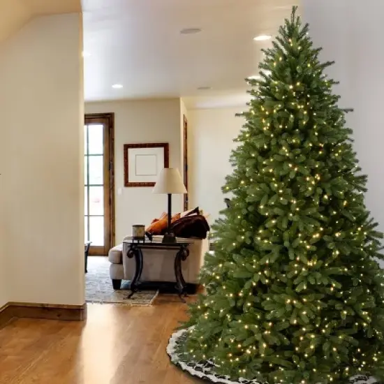 National Tree Company 9' Pre-lit Feel Real Jersy Fraser Fir Artificial Christmas Tree with Clear Lights image {6}