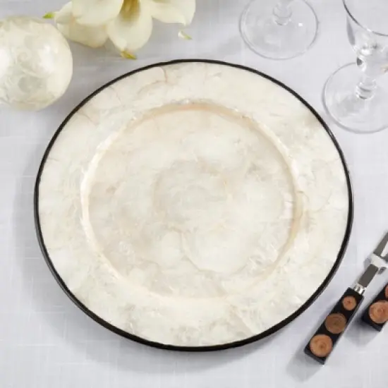Saro Lifestyle Polished Capiz Charger Plate (Set of 4) image {4}