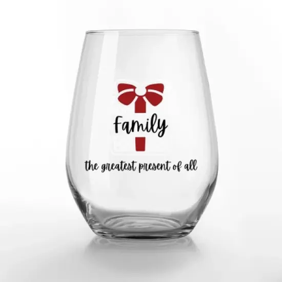 Creative Products Family is the Greatest Present 15 oz. Stemless Wine Glass image {1}