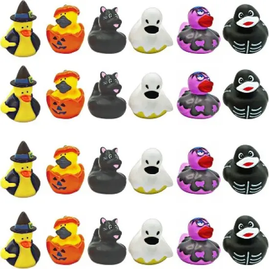 4E's Novelty Halloween Rubber Ducks Bulk 24 Pack, 6 Designs, 2.5" Duck Toys for Jeep Ducking, Trick or Treat, Party Favors, Goodie Bags image {9}