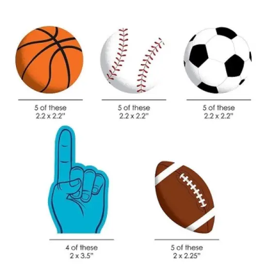 Big Dot of Happiness Go, Fight, Win - Sports - Paper Straw Decor - Baby Shower or Birthday Party Striped Decorative Straws - Set of 24 image {2}