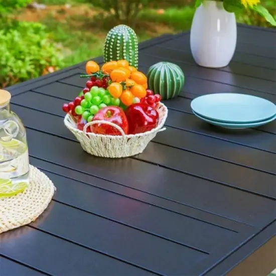 7pc Metal Dining Set with Expandable Table & 6 Swivel Chairs - Captiva Designs image {3}