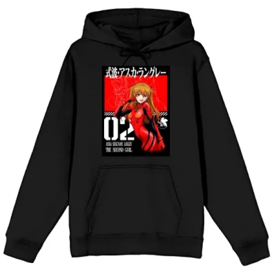 Asuka Shikinami Langley Neon Genesis Evangelion Anime Character Men's Black Hoodie image {5}