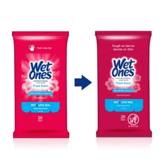 Wet Ones Antibacterial Hand Wipes Travel Pack - Fresh Scent - 20ct image {6}