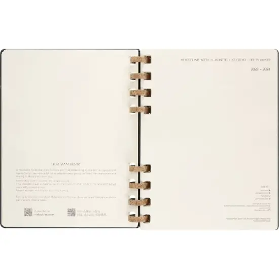 Moleskine 2023-24 Academic Spiral Planner 8"x9.25" Midnight Black image {1}