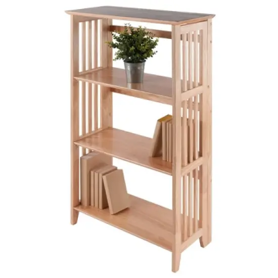 42" 4 Tier Foldable Bookshelf Natural - Winsome image {14}