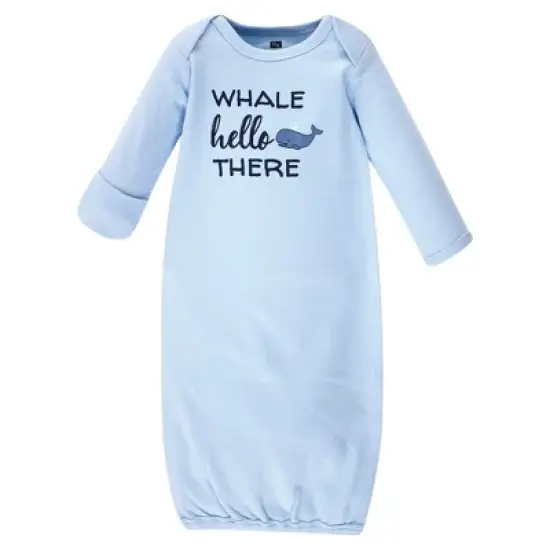 Hudson Baby Infant Boy Cotton Gowns, Sailor Whale, Preemie-Newborn image {4}