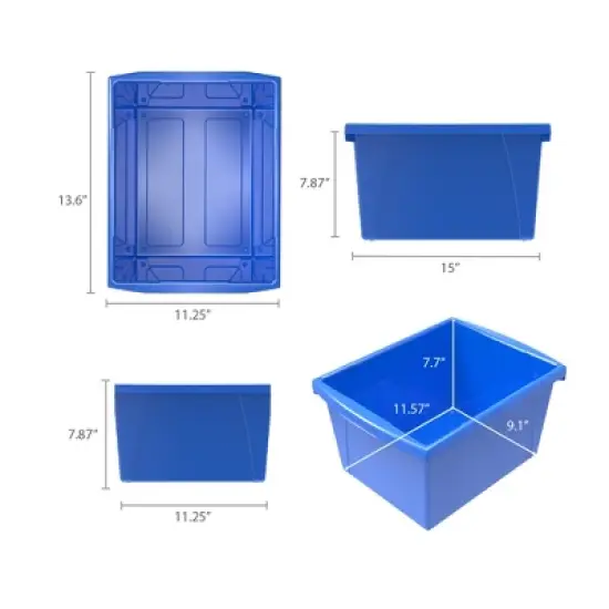 Storex 4 Gallon Storage Bin, Blue image {5}