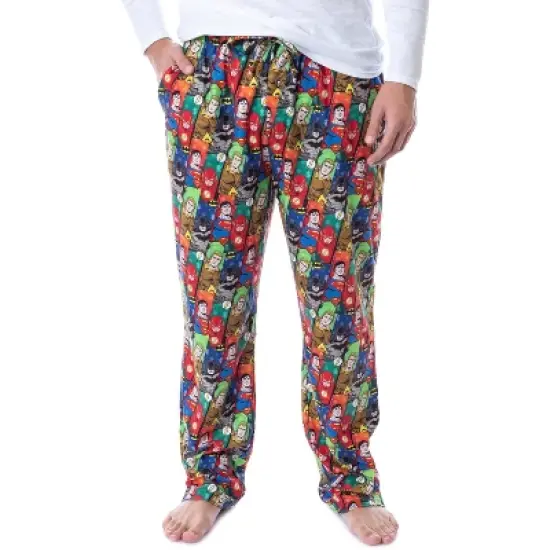 DC Comics Mens' Justice League Holiday Superhero Christmas Pajama Pants Multicoloured image {4}